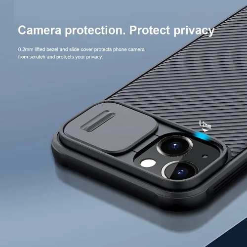 Miniatura 2 de Mangix Funda para iPhone 13 con Cubierta de Cámara, Ajuste Delgado Funda Protectora de Policarbonato Resistente a Golpes con Cubierta Deslizante