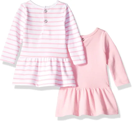 Miniatura 2 de Hanes Conjunto de vestido flexible para bebé, 2 vestidos de manga larga con 2 leggings