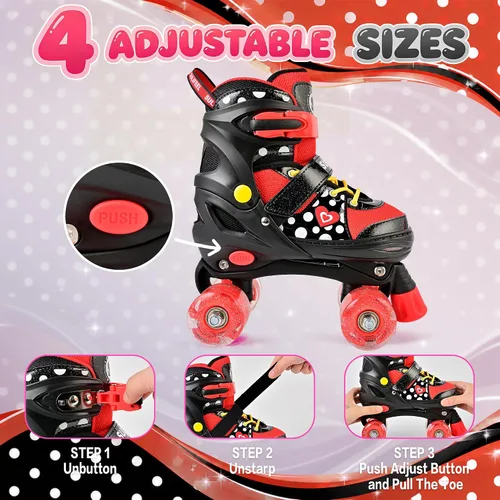 Miniatura 3 de SULIFEEL - Patines ajustables para niños para niños de 3-5, 5-8, 6-12 años con ruedas iluminadas ajustables de 4 tamaños, el mejor regalo para niños