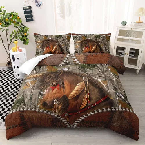 Miniatura 27 de AILONEN Lindo juego de edredón de oso tamaño individual, juego de ropa de cama Kawaii de oso de peluche marrón para niños y niñas, edredón suave