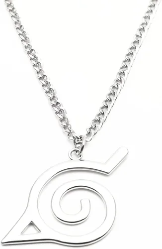 Collar de anime para niños y niñas collar de cadena con colgante de cosplay para adolescentes fanáticos del anime plateado negro y rojo