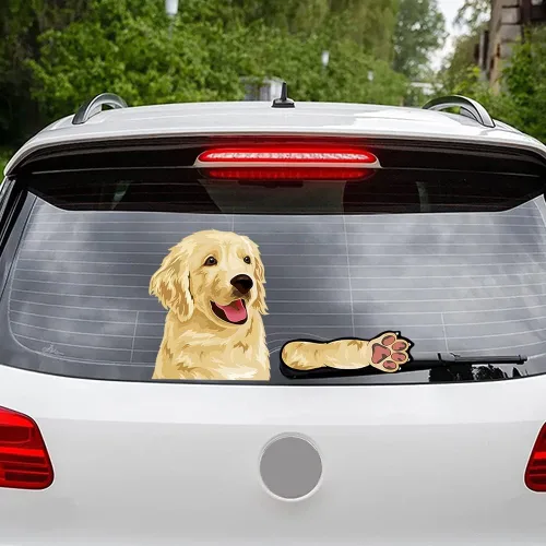 Miniatura 13 de Chihuahua - Calcomanía para limpiaparabrisas trasero, lavable, extraíble, de PVC, divertida cola de cachorro, calcomanía decorativa