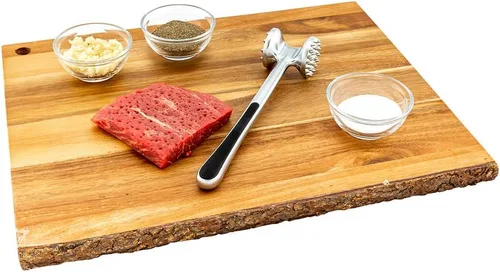 Restaurantware Met Lux - Ablandador de carne, 1 mazo de carne de doble cara, superficies texturizadas, mango ergonómico, picador de carne de