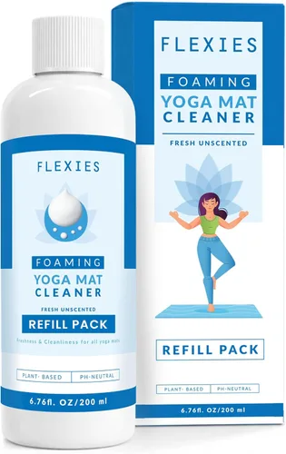 Miniatura 10 de Flexies Kit de limpieza de esterilla de yoga – Spray de esterilla de yoga a base de espuma con cepillo suave y paño de microfibra Esenciales