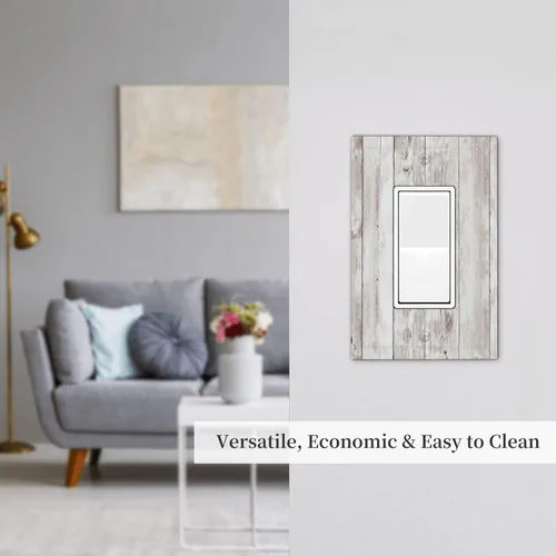 Miniatura 1311 de Placa Decorativa de Pared de Granja Rústica con Cuerno de Madera para Puerta de Granero 1 Banda Duplex Cubiertas de Toma Eléctrica Soltera