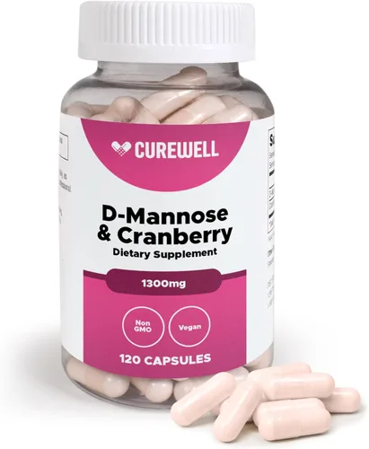 D-manosa y arándano 1300 mg – 120 cápsulas veganas | D-manosa con extracto de arándano | Suplemento de apoyo para el tracto urinario y la vejiga