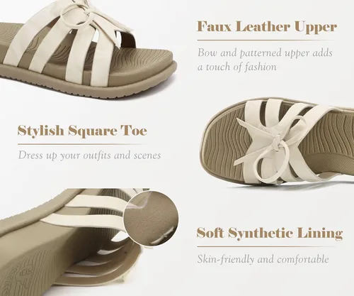 Miniatura 5 de COFACE Sandalias ortopédicas elegantes para mujer, puntera cuadrada, cómodas, gruesas, atléticas, para recuperación, caminar, ligeras, de espuma