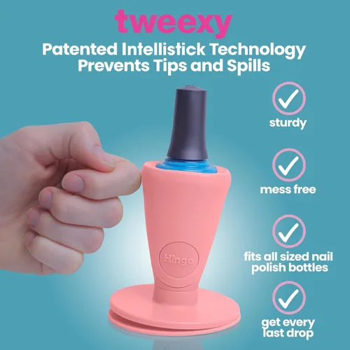 Miniatura 2 de tweexy Soporte para frasco de esmalte de uñas con bisagra a prueba de vuelcos Soporte antiderrame para esmalte de uñas, inclinado, succión de Blush