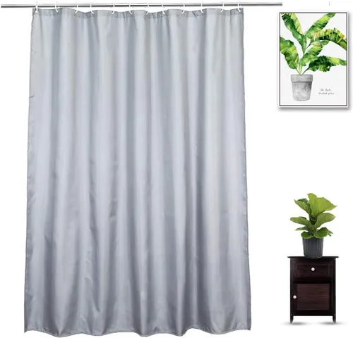 Miniatura 12 de Cortina de ducha de 36 x 72 pulgadas, repelente al agua, juego de cortinas de ducha de tela blanca pequeña para spa hotel, lavable a máquina