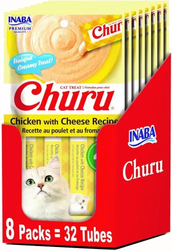 Miniatura 12 de INABA Churu - Golosinas lamibles para gatos, puré natural de atún, receta (4 porciones por paquete, 8 paquetes) (32 tubos)