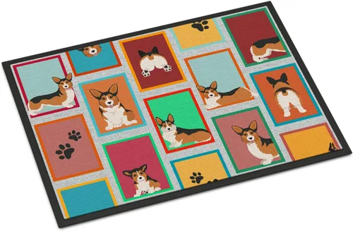 Miniatura 113 de Caroline's Treasures MLM1149MAT - Felpudo rojo Border Collie de 18 x 27 pulgadas, para interiores y exteriores, para entrada, antideslizante, Border