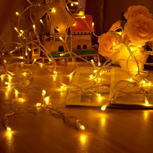 Miniatura 9 de GHJ - Cadena de luces LED con control remoto a pilas, resistente a la lluvia, luces de hadas cambiantes de color para árbol de Navidad, fiesta
