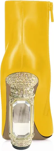 Miniatura 55 de FSJ Botas de tacón alto con punta puntiaguda para mujer, con tacón alto, con cremallera lateral brillante, estilo casual, para uso diario, zapatos