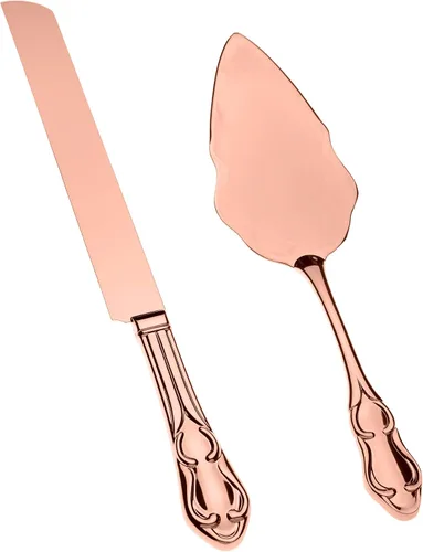 Miniatura 7 de Juego de cuchillo de pastel y servidor, artículos dorados de fiesta para boda, aniversario, fiesta de clásicos, Dorado elegante