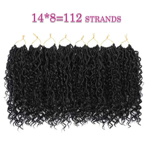 Miniatura 4 de 8 paquetes de cabello de ganchillo para mujeres negras, cabello de ganchillo Goddess Locs, Goddess Faux Locs con trenzas rizadas