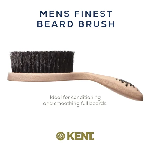 Miniatura 7 de Kent BRD5 - Cepillo para barba y bigote para hombre, mezcla de crin de caballo y nailon para dar forma y aseo impecables, mango de madera ergonómico