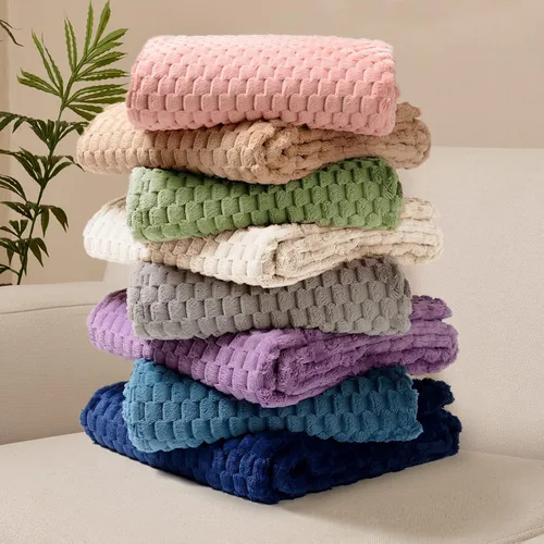 Miniatura 7 de FY FIBER HOUSE Manta de Vellón para Sofá 300GMS Súper Suave de Felpa Difusa Mantas y Cobijas para Sofá Cama Oficina, 40x50 Pulgadas, Beige