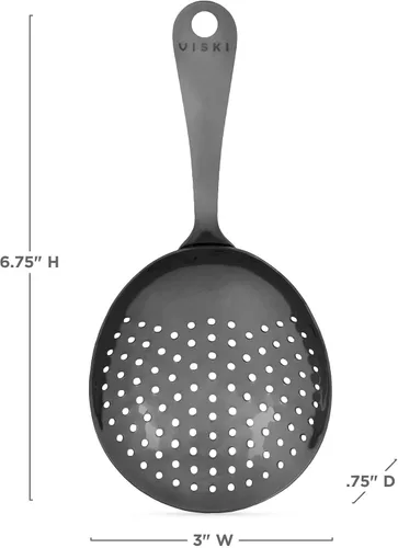 Miniatura 3 de Viski Julep - Colador de cóctel de acero inoxidable, herramientas de barra, cuchara de bebidas para camareros y mixólogos, uso doméstico o Negro