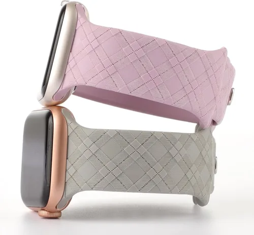 Miniatura 3 de Correas grabadas a cuadros compatibles con Apple Watch Band de 1.575 in 1.614 in 1.496 in 1.654 in 1.732 in 1.772 in 1.929 in, correa deportiva
