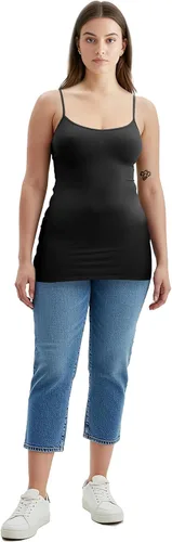 Miniatura 57 de Emmalise Camisola larga casual básica para mujer, con tirantes ajustables, top en capas