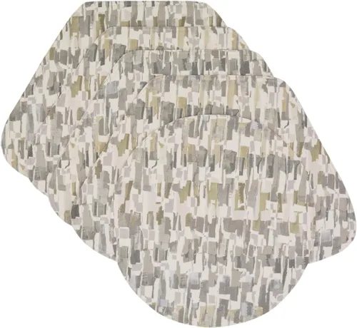 Miniatura 5 de Britto Moonstone - Juego de dos manteles individuales en forma de cuña con estampado gris