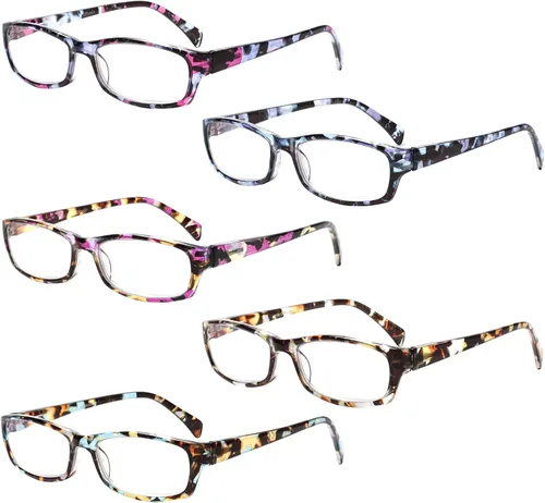Miniatura 16 de Henotin - Paquete de 5 lentes de lectura con filtro de luz azul, antifatiga visual, lentes de lectura para computadora para mujeres y hombres