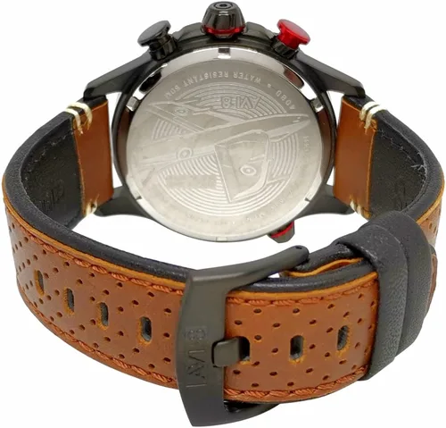 Miniatura 4 de AVI-8 Mens 43mm Hawker Hunter Duke Chronograph Japanese Meca-Quartz Pilot Watch with Leather Strap AV-4080