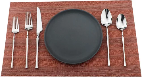 Miniatura 8 de Juego de cubiertos de 20 piezas, acero inoxidable 18/10, acabado satinado, juego de cubiertos para el hogar, elegante juego de utensilios de cocina