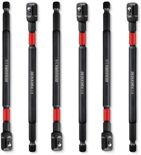 Miniatura 15 de Geinxurn Juego de adaptadores de enchufe de impacto de 6 piezas, punta cuadrada de 1/4 de pulgada, juego de broca de extensión de 6 pulgadas, adapta