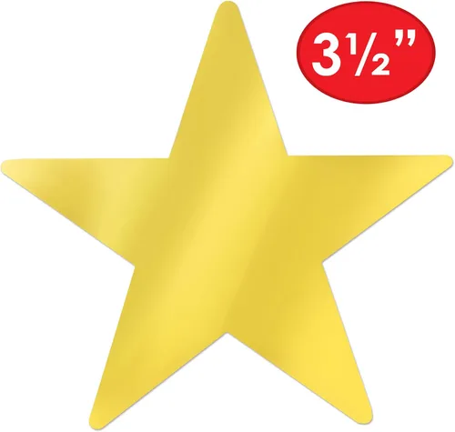 Miniatura 3 de Beistle 12 piezas de plástico metálico dorado con recorte de estrella para bodas, fiestas de cumpleaños, decoración de aula