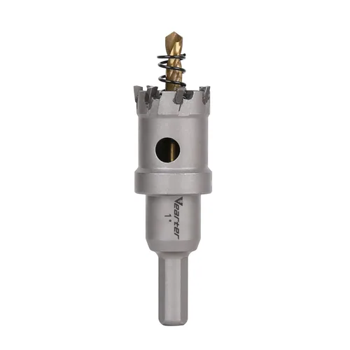 Miniatura 44 de Sierra perforadora de carburo de 1-1/2 pulgadas (1.496 in) para metal duro, cortador de agujeros con punta de carburo de tungsteno con broca piloto