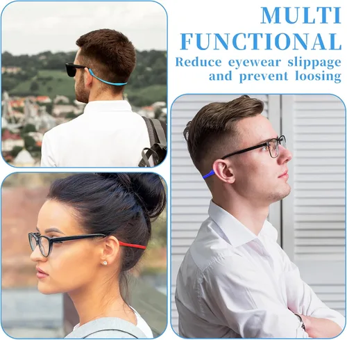 Miniatura 4 de Qianyu 12 correas elásticas para gafas deportivas, antideslizantes, de silicona para niños, correas de seguridad para gafas sin cola, retenedores