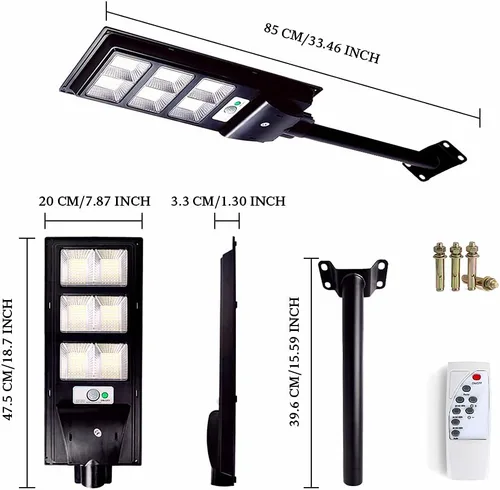 Miniatura 4 de Paquete de 2 luces solares para exteriores con sensor de movimiento, 10000 lm del atardecer al amanecer, luces solares de inundación IP66, luz LED