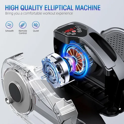 Miniatura 2 de Tappio Elíptica para debajo del escritorio, ejercitador eléctrico de pedales, elíptica sentada totalmente montada, compacta y portátil con control