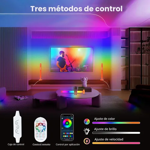 Miniatura 2 de Barras de luz LED inteligentes, retroiluminación Borllyem LEDIC+WW para TV con cuentas de luz dobles, control de aplicación, control remoto RF