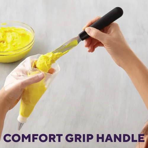 Miniatura 4 de Wilton Espátula de glaseado recta, herramienta de decoración de pasteles de acero inoxidable con mango ergonómico