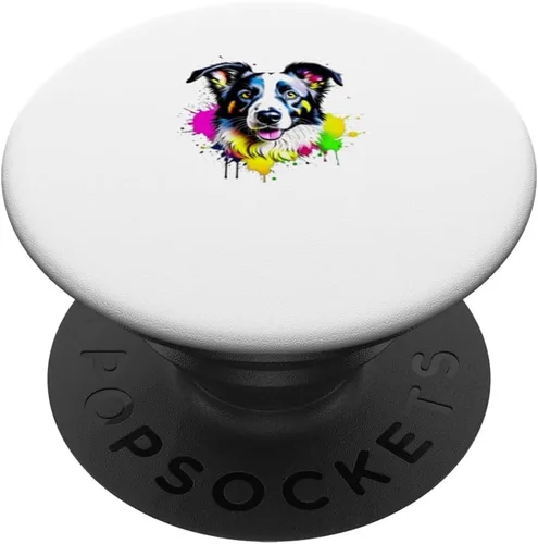 Miniatura 6 de Border Collie Pop Art & Splash Art Border Collie PopSockets MagSafe PopGrip for iPhone