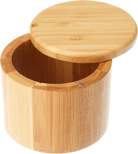 Miniatura 4 de Totally Bamboo Salero con Tapa Giratoria – Contenedor de Almacenamiento de Bambú para Encimera de Cocina con Cierre Magnético – Ideal para Sal