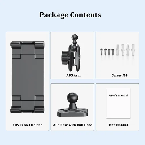Miniatura 7 de PLDHPRO Soporte de pared para tablet con base de taladro, soporte ajustable para iPad montado en la pared, compatible con teléfonos y tabletas