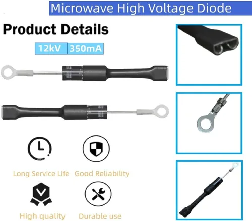 Miniatura 2 de (2 unidades) W11256462 Rectificador de diodo de microondas para diodo Whirlpool Frigidaire -Reemplaza EXPHV13, WB27X1160, 5304509479, 5304472472