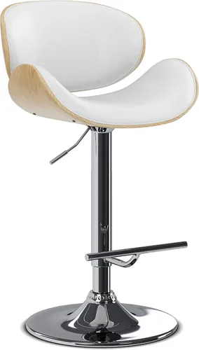 Miniatura 13 de SIMPLIHOME Marana - Taburete de bar giratorio ajustable, altura del asiento de 37 a 45 pulgadas, taburete tapizado en piel sintética vegana negra