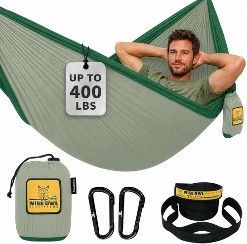 Miniatura 21 de Wise Owl Outfitters Hamaca de camping – Hamaca portátil de 500 libras con correas de árbol – viajes, mochileros, senderismo, equipo de campamento al