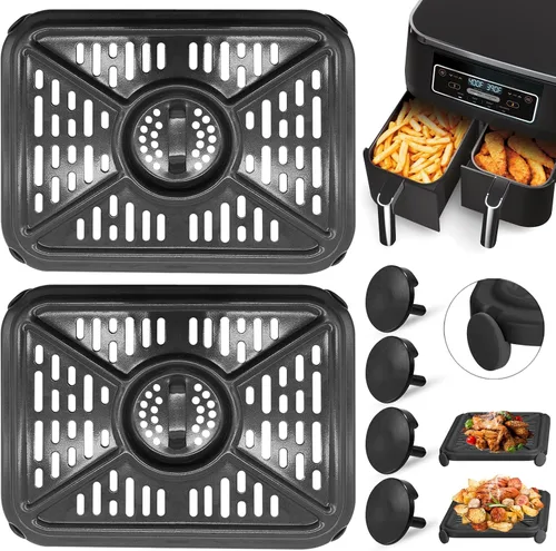 Miniatura 7 de Sartén para freidora de aire Ninja Foodi DZ401 DZ550 10QT freidora de aire de doble zona, placa de repuesto para freidora de aire, accesorios