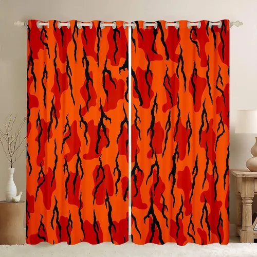 Miniatura 8 de Cortinas de camuflaje rústicas de camuflaje para dormitorio, sala de estar, decoración de cabaña, caza, ejército, negro, verde, aislamiento térmico