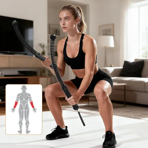Miniatura 3 de Power GUIDENCE - 2 cuerdas de batalla sin cuerda para gimnasio en casa, cuerdas de batalla portátiles para entrenamientos HIIT, espacio pequeño