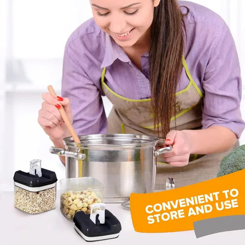 Miniatura 6 de Cheer Collection Contenedores herméticos para almacenamiento de alimentos, recipientes de almacenamiento de cocina para despensa, juego de 12 Negro