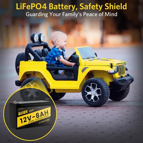 Miniatura 6 de Batería de litio de 12 V 8 Ah, batería LiFePO4 de 4000 ciclos de 12 V BMS 5A integrada, baterías recargables de fosfato de hierro y litio de ciclo