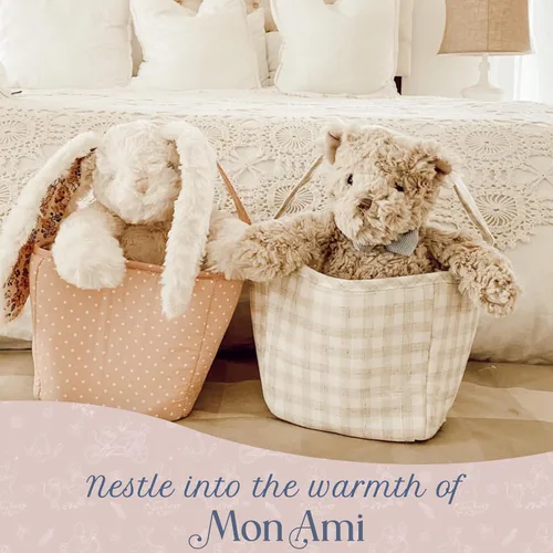 Miniatura 4 de MON AMI Juguete de peluche Faith The French Bunny Animal de peluche suave de 13 pulgadas Elegante decoración de guardería y compañero acogedor