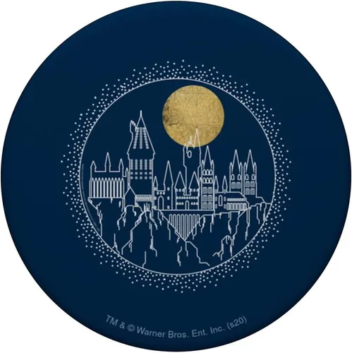 Miniatura 3 de Harry Potter Hogwarts Full Moon Line Art PopSockets agarre y soporte para teléfonos y tabletas, Negro