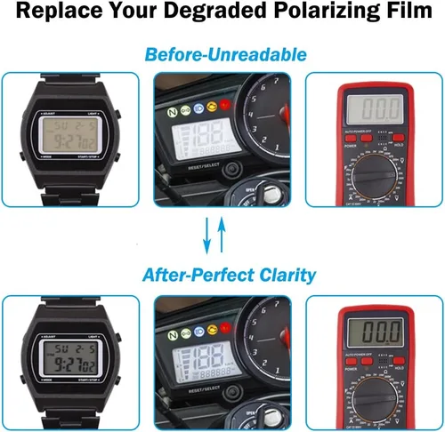 Miniatura 4 de Láminas de película polarizada, 2 unidades, 7.8 x 5.9 pulgadas/7.9x5.9 in, polarizador adhesivo, filtro polarizador lineal para pantalla de física